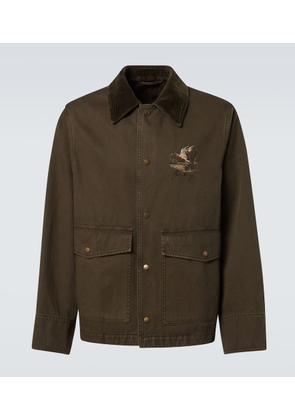 Burberry Corduroy-trimmed cotton twill field jacket
