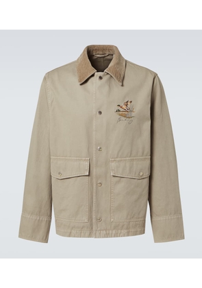 Burberry Embroidered cotton twill field jacket