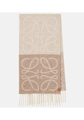 Loewe Anagram alpaca and wool-blend scarf
