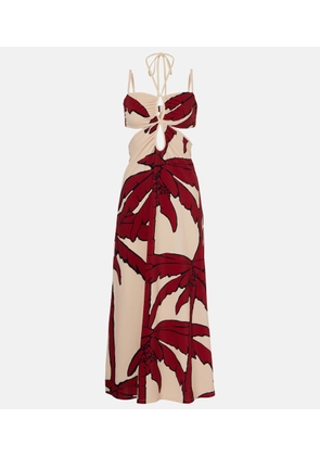 Johanna Ortiz Printed cutout midi dress
