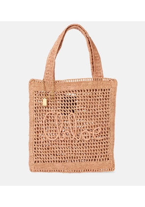 Chloe Summer Banana raffia-effect tote bag