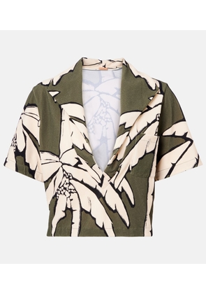 Johanna Ortiz Cropped printed terry shirt
