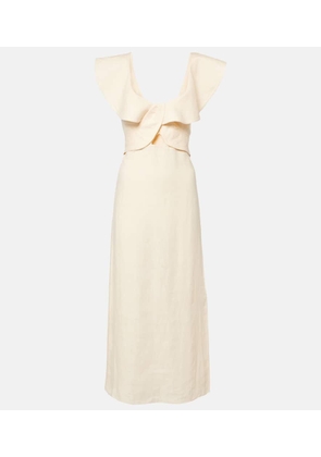 Johanna Ortiz Ruffled linen midi dress