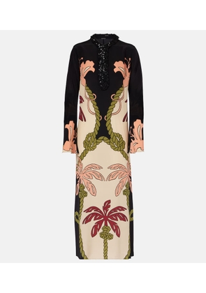 Johanna Ortiz Sequined printed silk tunic