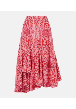 Etro Paisley asymmetric cotton midi skirt
