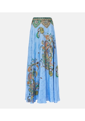 Etro Floral silk crepe de chine maxi skirt