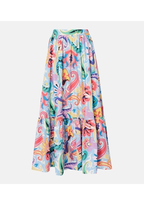 Etro Printed cotton maxi skirt
