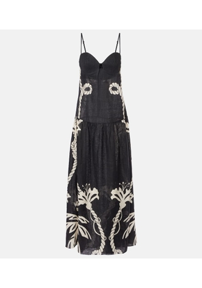 Johanna Ortiz Printed linen maxi dress
