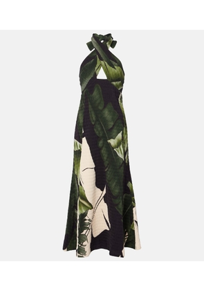 Johanna Ortiz Printed halterneck maxi dress