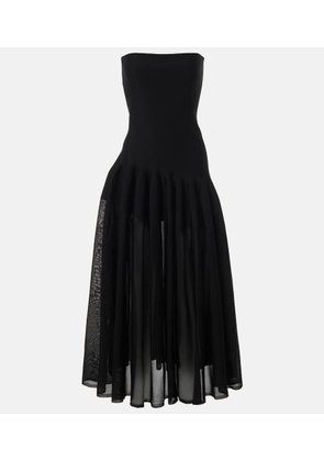 Alaia Pleated strapless gown