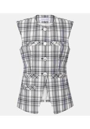 Veronica Beard Tamara plaid cotton-blend vest
