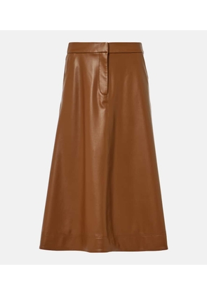 Veronica Beard Louise faux leather midi skirt