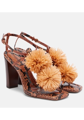 Ulla Johnson Isolde raffia-trimmed leather sandals