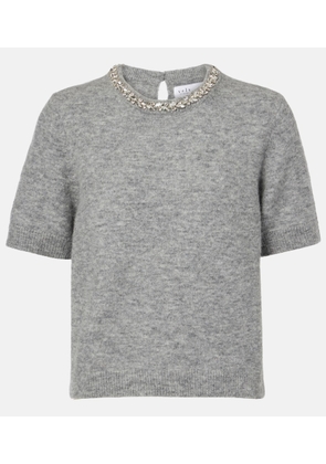 Velvet Layton embellished alpaca and wool-blend top