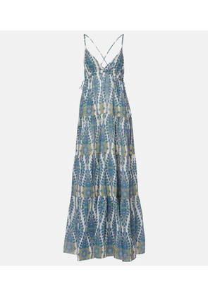Etro Printed tiered cotton and silk maxi dress