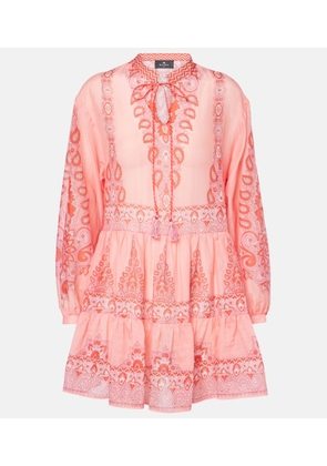 Etro Printed cotton and silk minidress