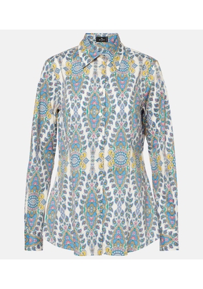 Etro Printed cotton-blend shirt