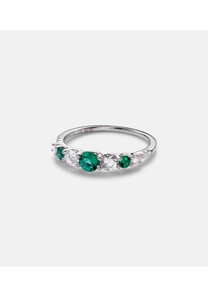 Bucherer Fine Jewellery Classics 18kt white gold ring with emeralds and diamonds