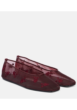 Magda Butrym Embroidered mesh ballet flats