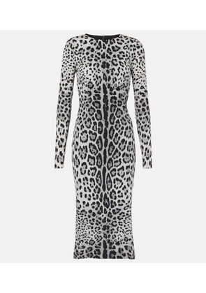 Dolce&Gabbana Leopard-print silk-blend midi dress
