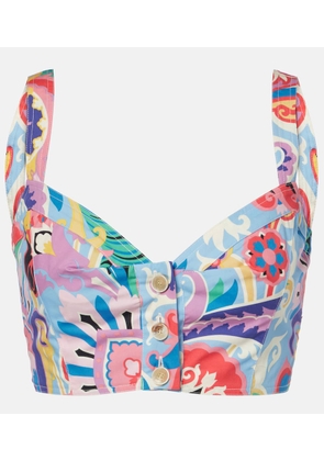 Etro Printed cotton crop top