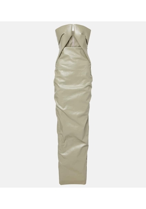 Rick Owens Prong cut-out coated denim gown
