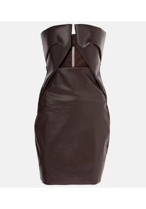 Rick Owens Prong cutout coated denim bustier dress
