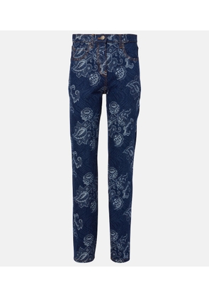 Etro Floral jacquard slim jeans