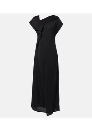 Plan C Asymmetric draped midi dress