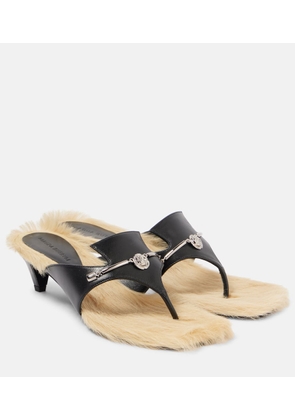 Magda Butrym Shearling-trimmed leather sandals