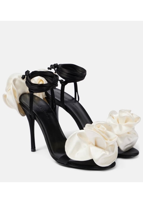 Magda Butrym 105 floral-applique satin sandals