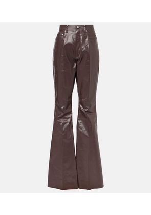 Rick Owens High-rise coated canvas straight pants