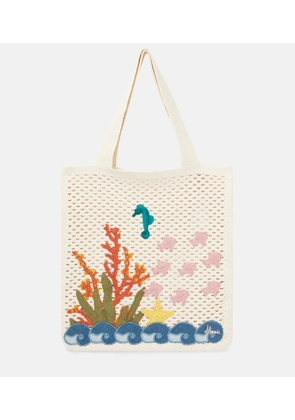 Alemais Splash applique crochet tote bag