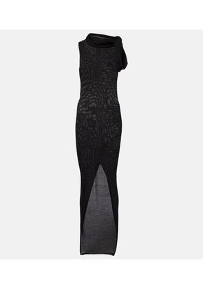 Rick Owens Banded T virgin wool maxi dress