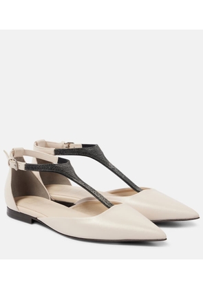 Brunello Cucinelli Monili leather flats