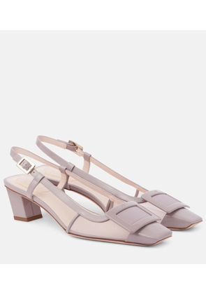 Roger Vivier Belle Vivier mesh and leather slingback pumps