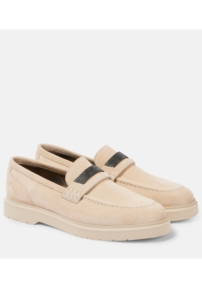 Brunello Cucinelli Monili suede penny loafers