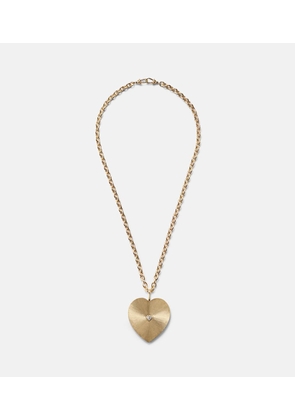 Marie Lichtenberg Heart Jumbo 18kt gold pendant necklace with diamond