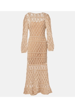 Anna Kosturova Bianca cotton crochet maxi dress
