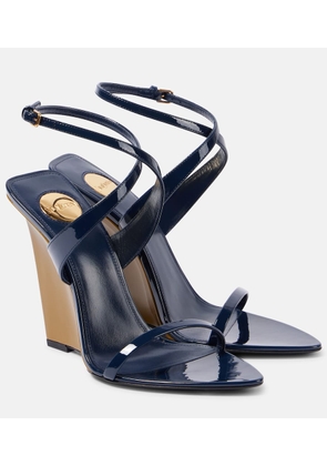 Saint Laurent Salome 110 patent leather wedge sandals
