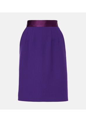 Dolce&Gabbana High-rise wool-blend crepe pencil skirt
