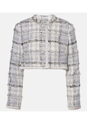 Dolce&Gabbana Checked cropped lame tweed jacket