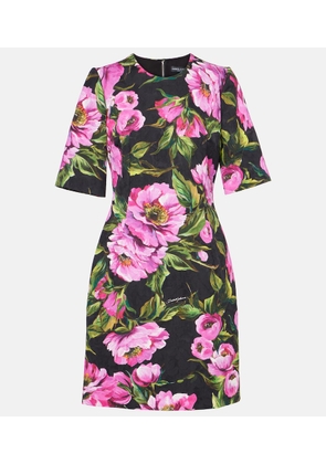 Dolce&Gabbana Floral cotton jacquard minidress