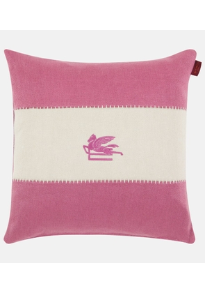 Etro Pegaso embroidered linen cushion