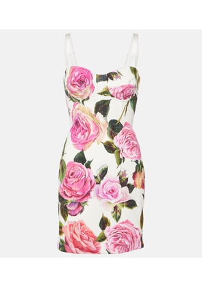 Dolce&Gabbana Floral cotton-blend minidress