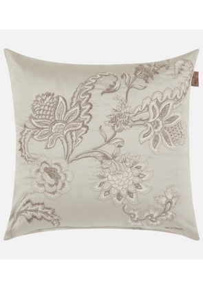 Etro Bloom embroidered cotton cushion