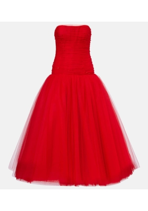 Carolina Herrera Embellished strapless tulle gown