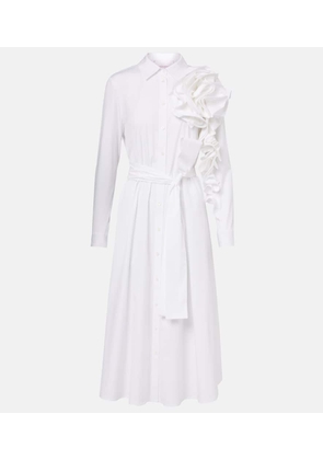 Carolina Herrera Floral-applique poplin shirtdress