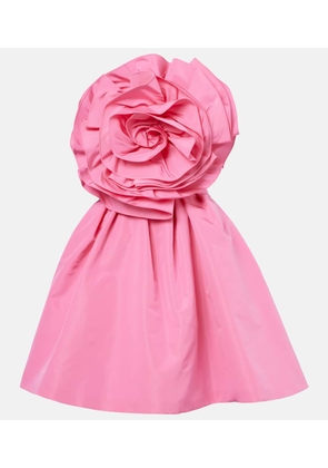 Carolina Herrera Floral-applique silk faille cocktail dress