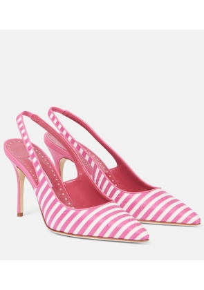 Manolo Blahnik Allurafia 90 striped slingback pumps